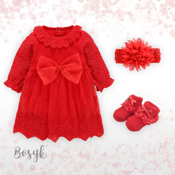 Victoria Sweet Dream Dress-Set- Dress for Baby Girls -Elegant Dresses for Baby - Picture 1 of 4